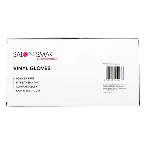 Salon Smart Bulk Buy Vinyl Gloves Black Large 300pk
