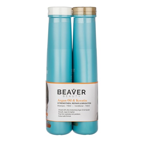 Beaver Argan Oil Keratin Repairing Duo 730ml