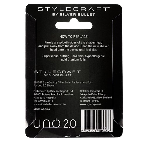 StyleCraft by Silver Bullet Uno 2.0 Shaver Replacement Foil