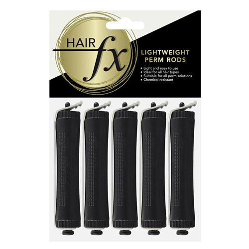 Hair FX Lightweight Perm Rods, 5pk - Black
