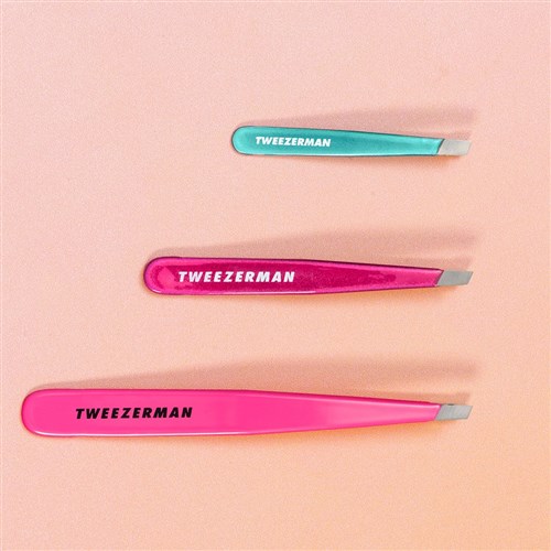 Tweezerman Mini Slant Tweezer Pink 