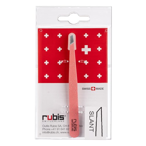 Rubis Slant Tweezer Glitter Pink