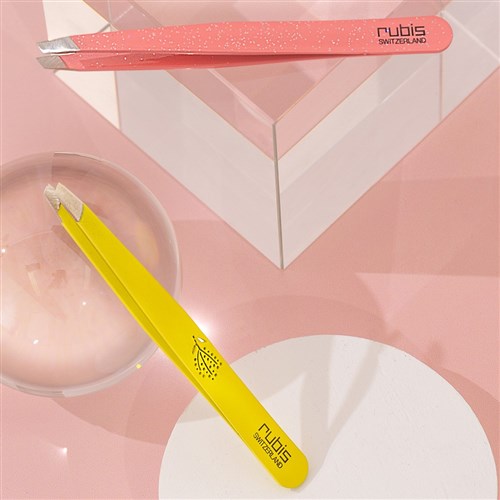 Rubis Slant Tweezer Glitter Pink