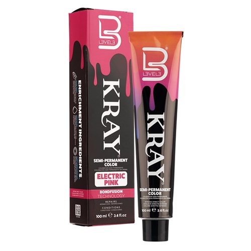 L3VEL3 Kray Semi Permanent Hair Colour Electric Pink