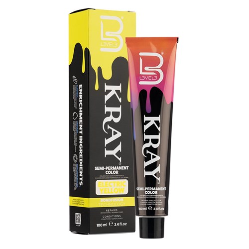 L3VEL3 Kray Semi Permanent Hair Colour Electric Yellow
