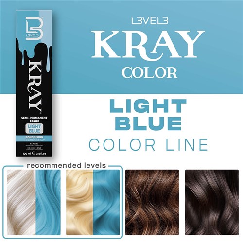 L3VEL3 Kray Semi Permanent Hair Colour Light Blue