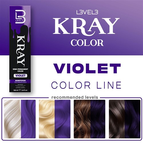 L3VEL3 Kray Semi Permanent Hair Colour Violet