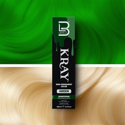 L3VEL3 Kray Semi Permanent Hair Colour Green