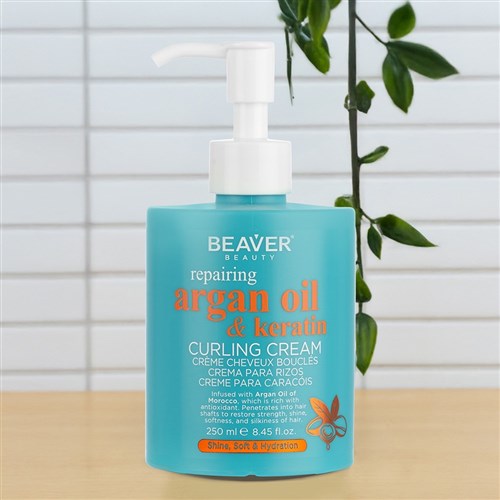 Beaver Argan Oil Keratin Repairing Curling Cream
