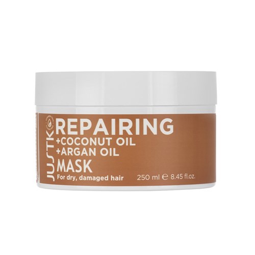 JUSTK REPAIRING MASK 250ml COCONUT & ARGAN OIL FOR DAMAGED HAIR