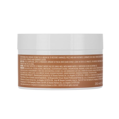JUSTK REPAIRING MASK 250ml COCONUT & ARGAN OIL FOR DAMAGED HAIR