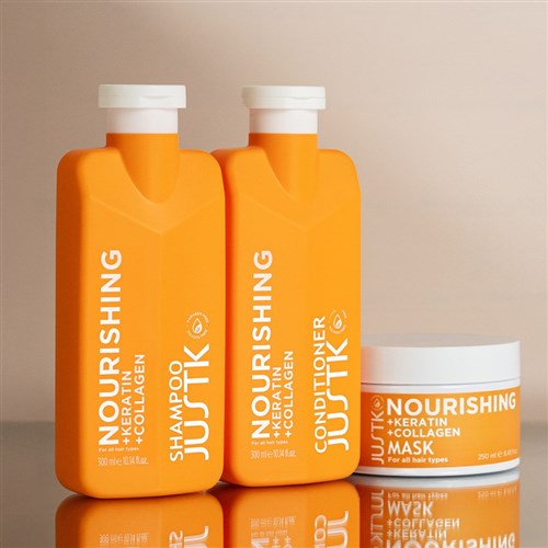 JUSTK NOURISHING MASK 250ml KERATIN & COLLAGEN FOR ALL HAIR TYPES