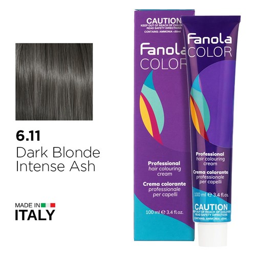 FANOLA 6.11 DARK BLND INT ASH 1056221 DARK BLONDE INTENSE ASH COLOUR 100ml