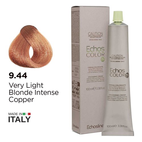 Echos Color Vegan Hair Colour 9.44 Very Light Blonde Intense Copper