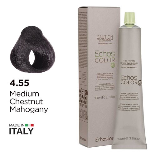 Echos Color Vegan Hair Colour 4.55 Medium Chestnut Mahogany