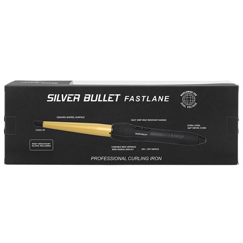 Silver Bullet Fastlane Regular Ceramic Conical Curling Iron in Gold