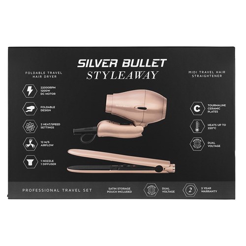 Silver Bullet Styleaway Hair Dryer and Straightener Travel Set