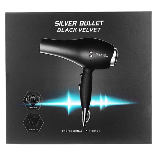 Silver Bullet Black Velvet Hair Dryer with Diffuser