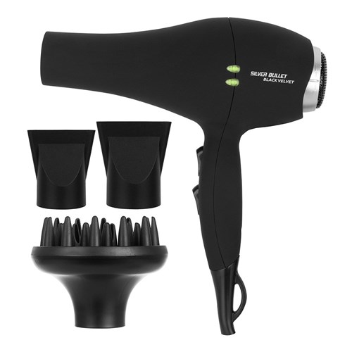 Silver Bullet Black Velvet Hair Dryer with Diffuser