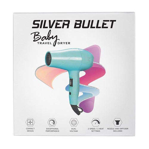 Silver Bullet Baby Travel Hair Dryer Aqua