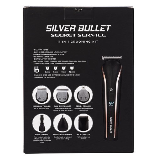 Silver Bullet Secret Service 11 In 1 Grooming Trimmer Kit