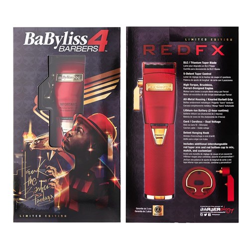 BaBylissPRO RedFX Lithium Hair Clipper front and back