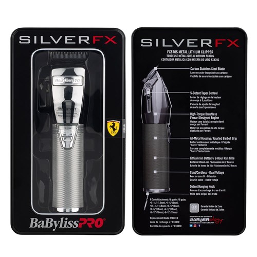 BaBylissPRO SilverFX Lithium Hair Clipper Box