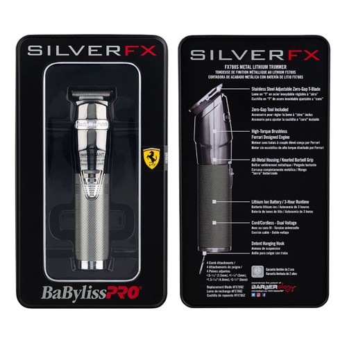 BaBylissPRO SilverFX Lithium Hair Trimmer Tin box