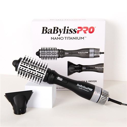 BaBylissPRO Nano Titanium Detachable 2 In 1 Hot Air Brush and Dryer