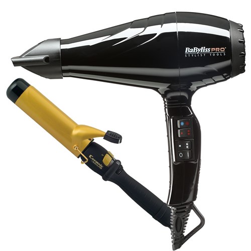 BaBylissPRO Attitude Hair Dryer and Curling Iron 38mm