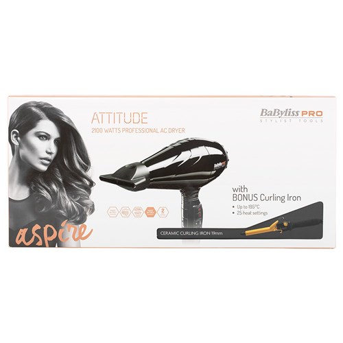 BaBylissPRO Attitude Hair Dryer and Curling Iron Package
