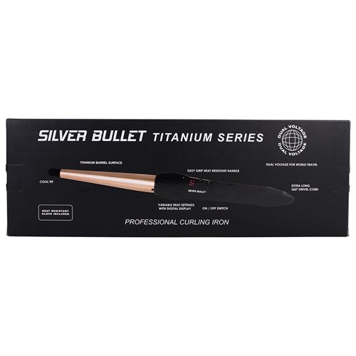 Silver Bullet Fastlane Titanium Rose Gold Regular Conical Curling Iron