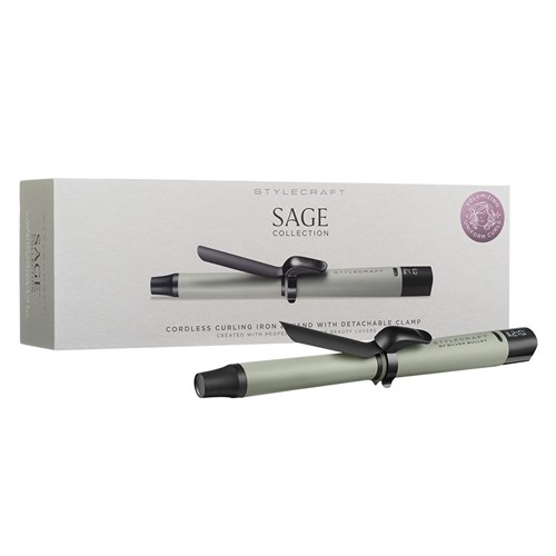 StyleCraft by Silver Bullet Sage Cordless Curling Iron with Detachable Clamp